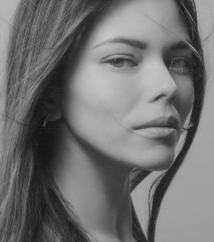Free Stock Photo of Monochrome Girl Portrait