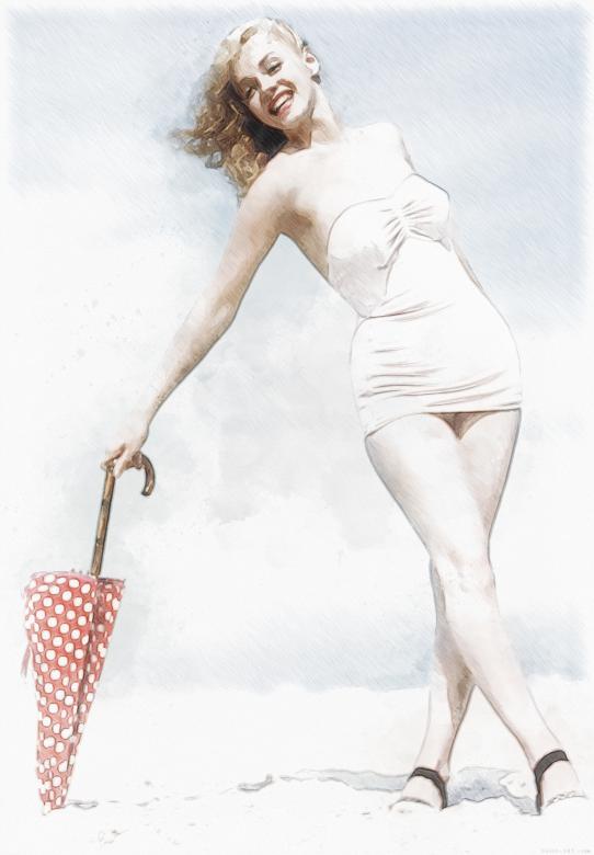 Free stock image of The umbrella lady created by ALBERTO  FABREGAS