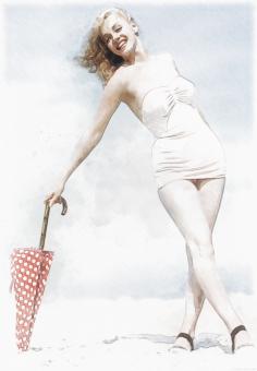 The umbrella lady - Free Stock Photo