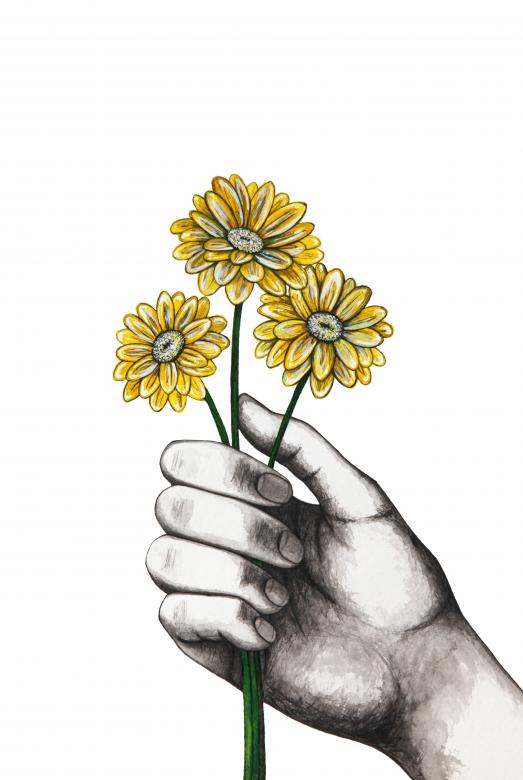 Free stock image of Hand with flowers created by Nika Akin