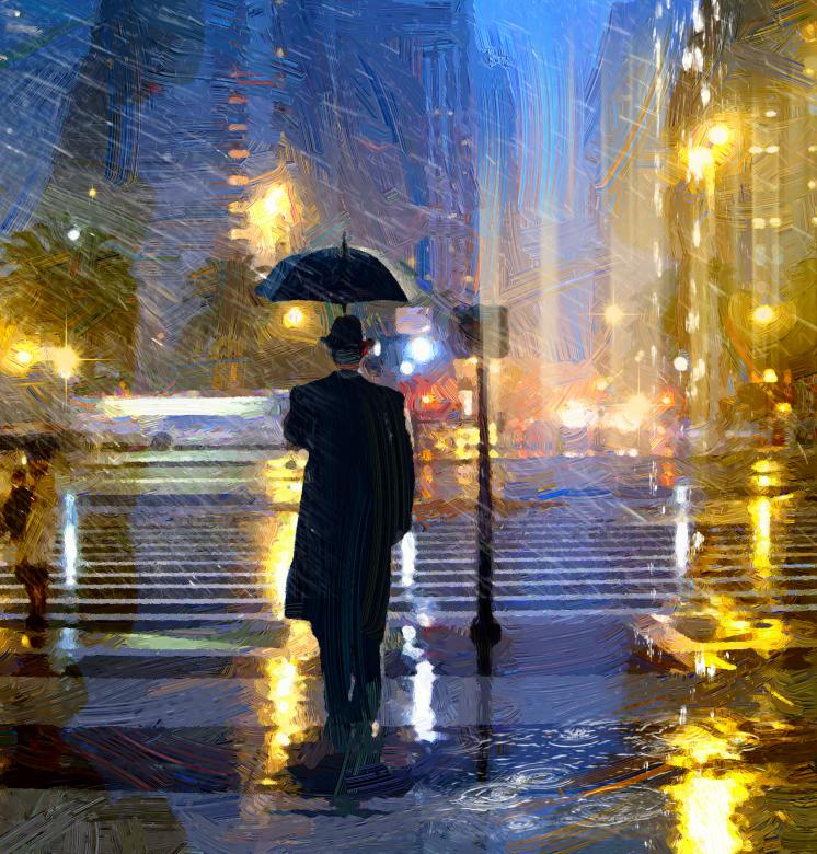 Free stock image of Man with umbrella in the street created by ALBERTO  FABREGAS