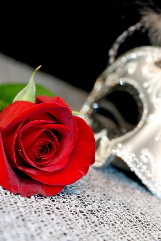 Free stock image of Mask and Red Rose for Valentines Day created by vera reece