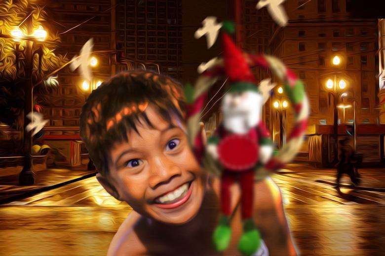 Free stock image of Poor boy loves Christmas created by ALBERTO  FABREGAS