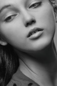 Free Stock Photo of Young Woman Portrait - Black and White