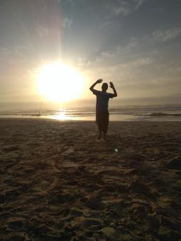 Silhouette of Man on the Beach - Free Stock Photo