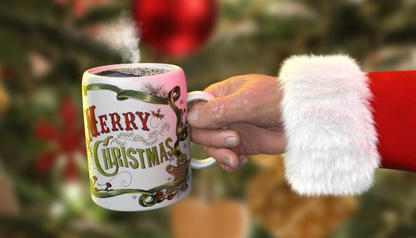Santa Claus and Celebration Mug - Free Stock Photo