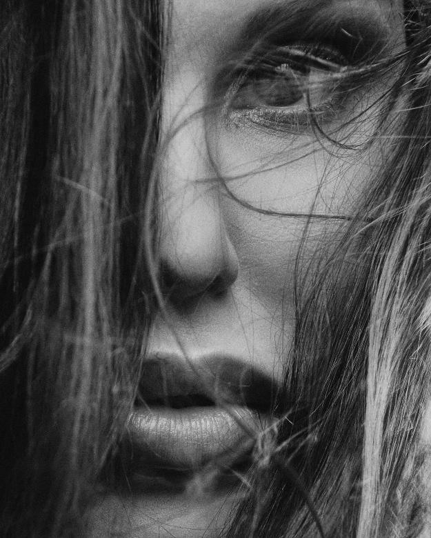 Free stock image of Girl Portrait - Close Up - Monochrome created by Alexander Krivitskiy