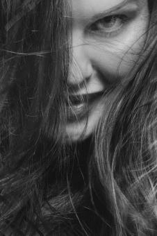 Free Stock Photo of Black and White Portrait - Hair Model