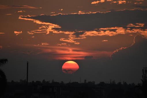 Red Sun at Sunset - Free Stock Photo