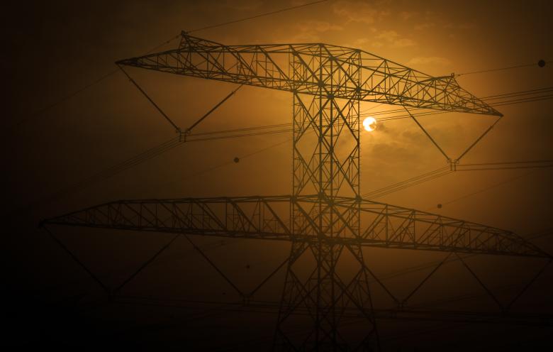 Free stock image of Sun behind Electric Wires created by Mohammed Shamaa