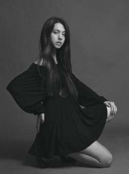 Free Stock Photo of Girl in Black Dress with Long Hair