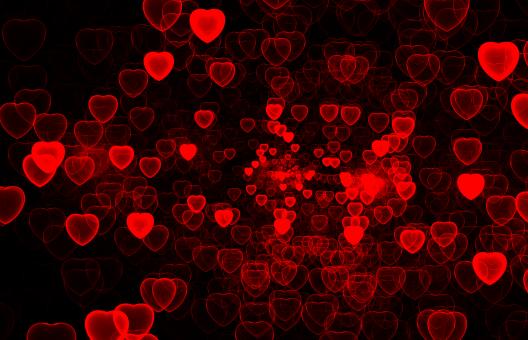Free Stock Photo of Red Heart Bokeh Wallpaper