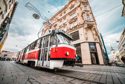 Typical Old Tram in Czech Republic