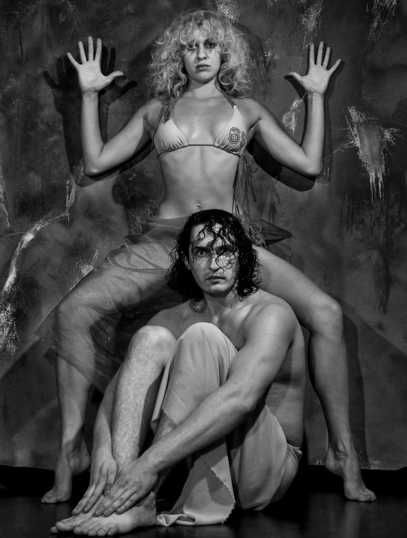 Free stock image of Couple Posing in Studio - Black and White created by Alexander Krivitskiy