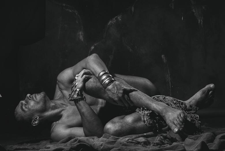 Free stock image of Man Lying on Floor - Black and White created by Alexander Krivitskiy