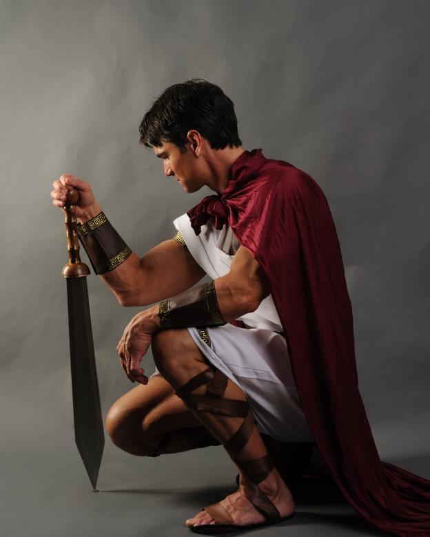 Free stock image of Roman Soldier Kneeling with Sword created by Jason Baca