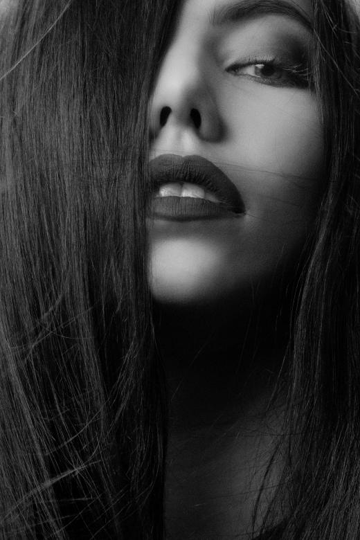 Free stock image of Dark Haired Girl Model - Monochrome created by Alexander Krivitskiy
