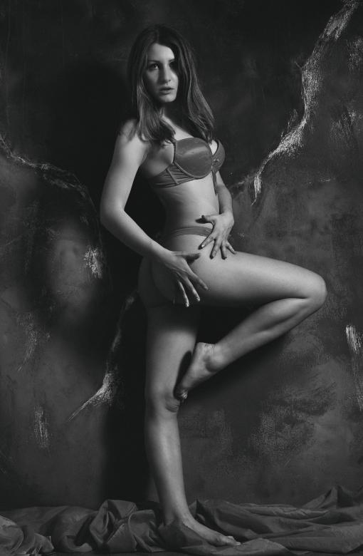 Free stock image of Woman Posing in Underwear - Monochrome created by Alexander Krivitskiy