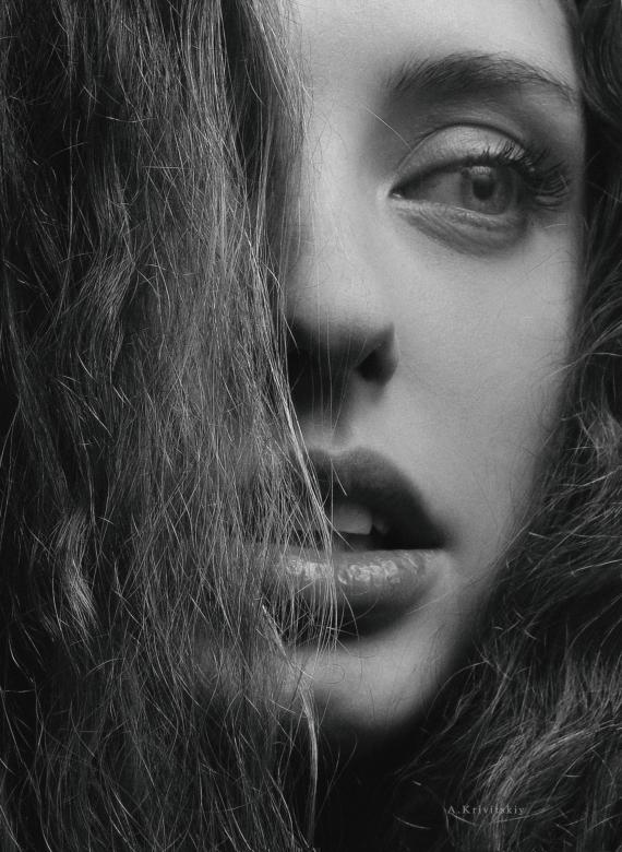 Free stock image of Young Girl Portrait - Monochrome created by Alexander Krivitskiy