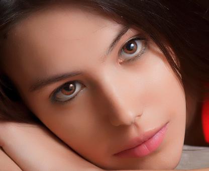 Free Stock Photo of Beautiful Girl Portrait - Brown Eyes and Pink Lips