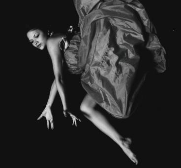 Free Stock Photo of Girl in Dress - Black and White