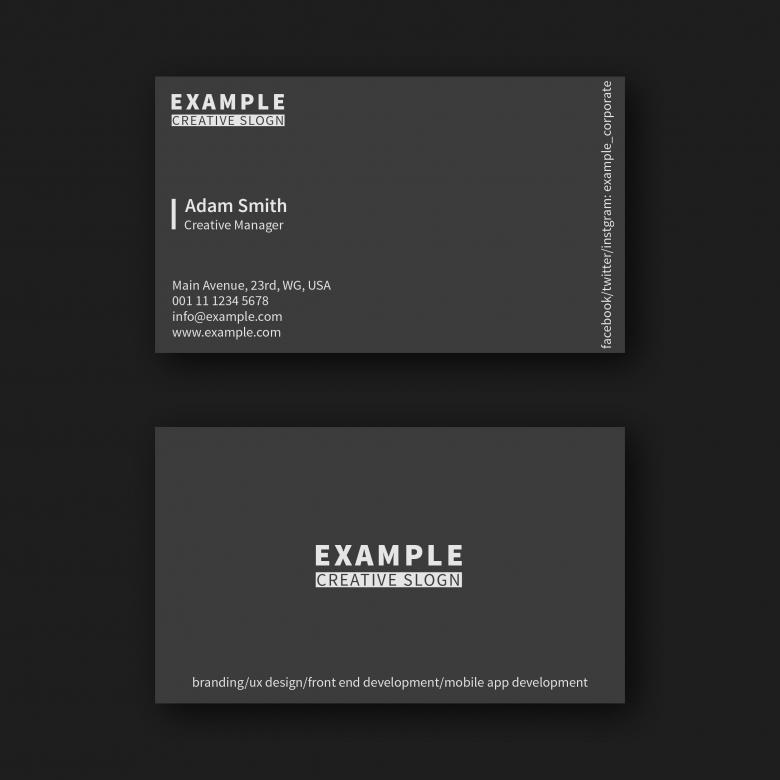 Free stock image of Dark Simple Business Card Layout created by Sos