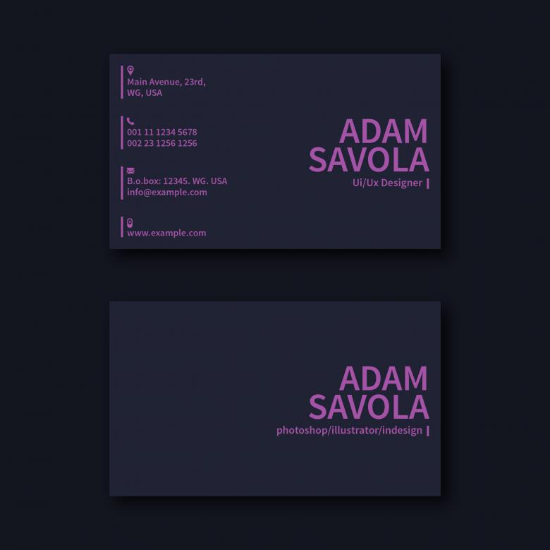 Free stock image of Purple Simple Business Card Layout created by Sos