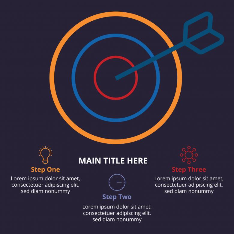 Free stock image of Dark flat infographic with bullseye created by Sos
