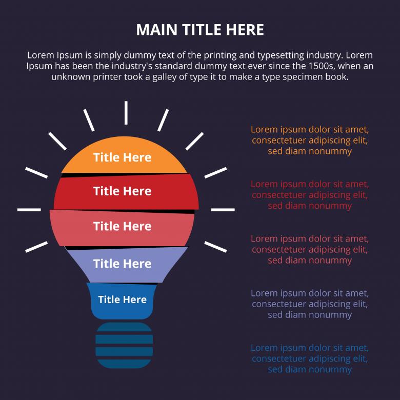 Free stock image of Dark flat infographic with bulb created by Sos