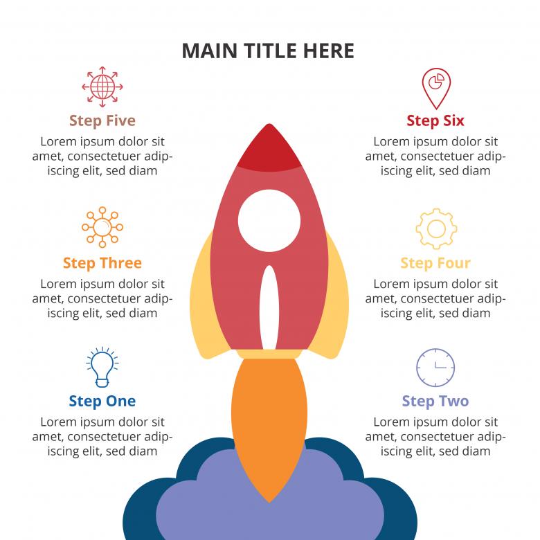Free stock image of Light infographic with rocket and elegant attractive colors created by Sos