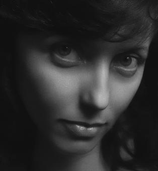 Free Stock Photo of Cute Girl Portrait in Monochrome