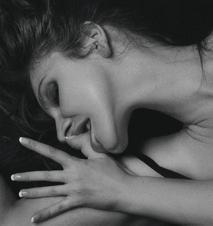 Free stock image of Girl Biting Her Finger - Monochrome created by Alexander Krivitskiy