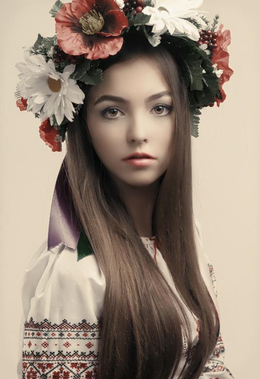 Free stock image of Beautiful Girl with Flower Hat created by Alexander Krivitskiy