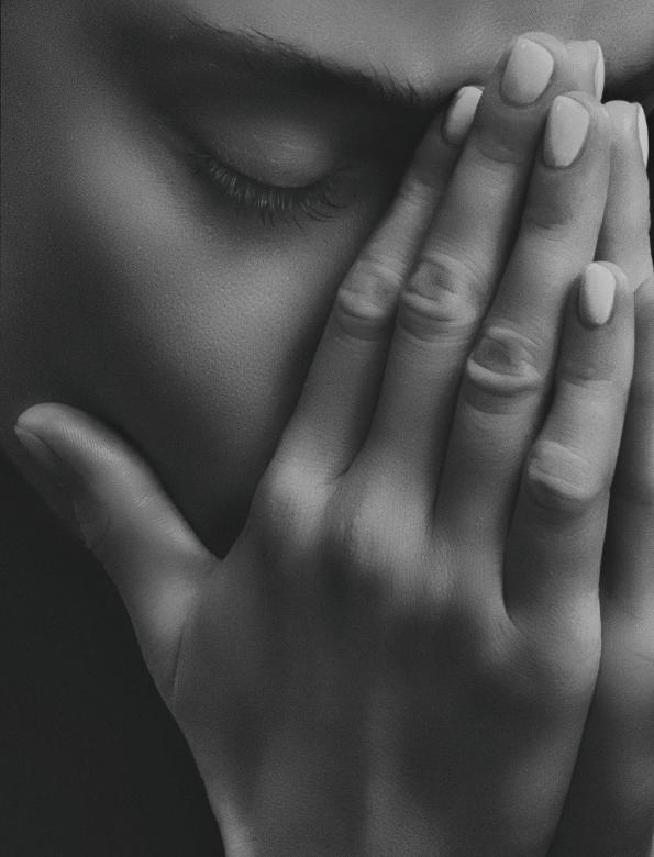 Free stock image of Girl covering her face with hands created by Alexander Krivitskiy