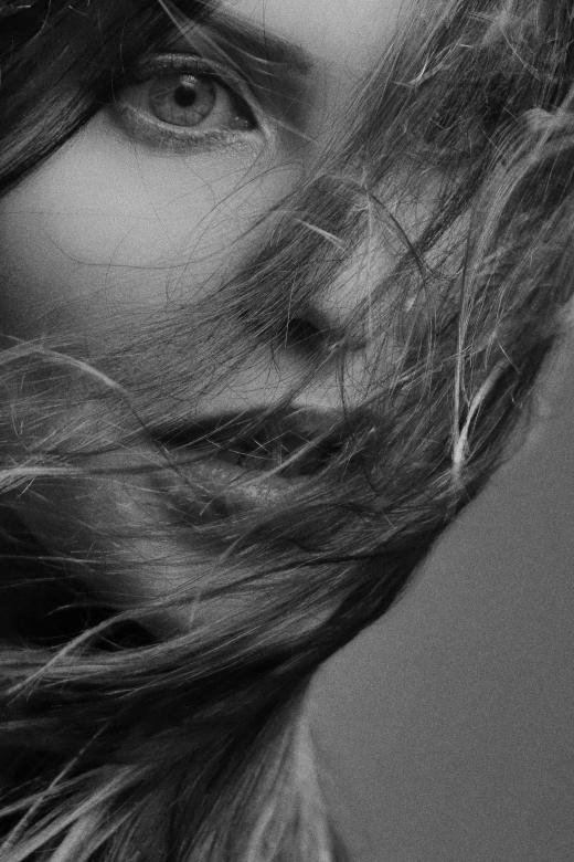 Free stock image of Female Model Portrait in Black and White created by Alexander Krivitskiy