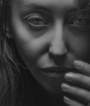 Free Stock Photo of Serious Girl Portrait - Black and White