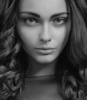 Free Stock Photo of Beautiful Girl - Monochrome Model Portrait
