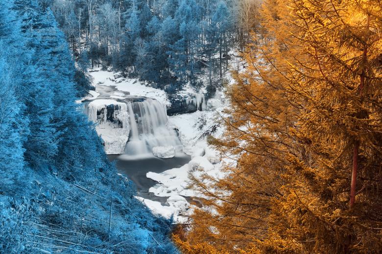 Free stock image of Warming Winter Waterfall created by Nicolas Raymond