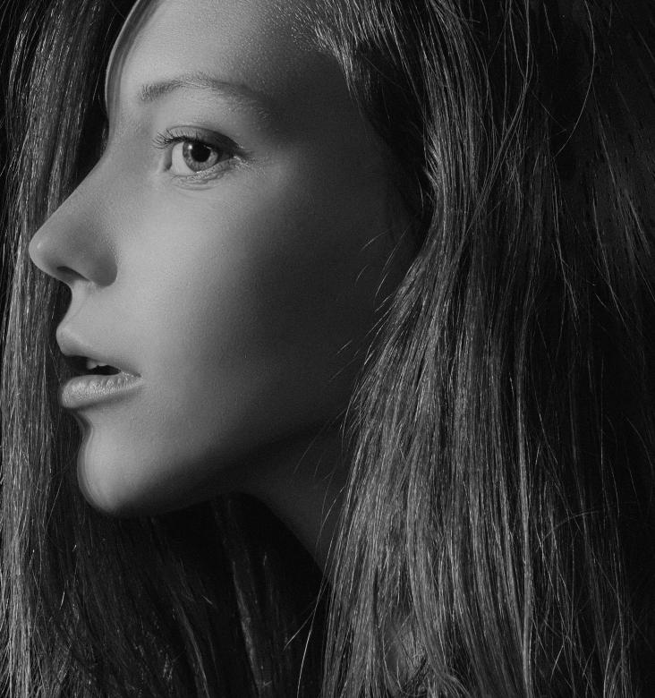 Free stock image of Brunette Profile - Monochrome created by Alexander Krivitskiy