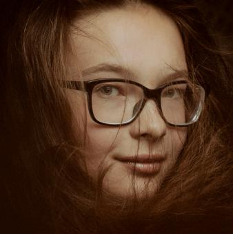 Free Stock Photo of Portrait of Girl with Black Glasses
