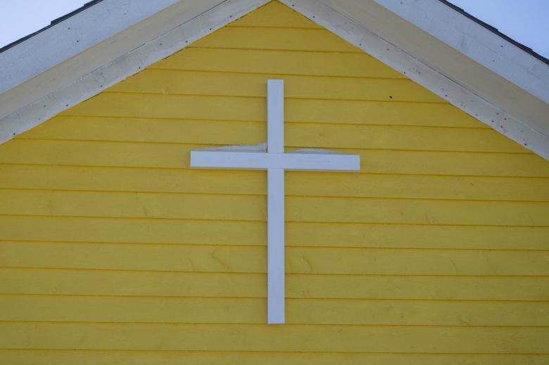 Free stock image of White Cross on Church Wall created by Geoffrey Whiteway