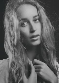 Free Stock Photo of Beautiful Blond Woman Portrait - Monochrome