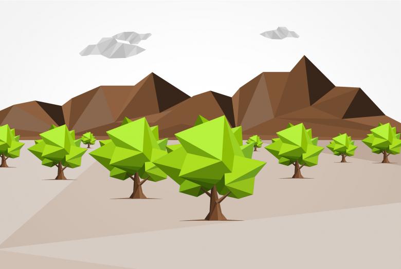 Free stock image of Polygonal Landscape - Abstract Landscape - Abstract Nature created by Jack Moreh