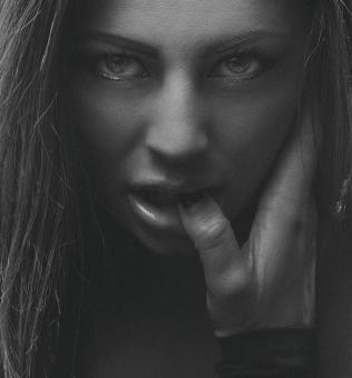 Free Stock Photo of Girl Sensual Dark Portrait - Black and White