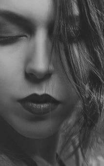 Free Stock Photo of Girl Closeup Portrait - Monochrome