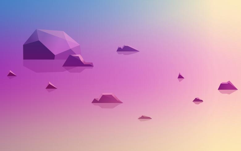 Free stock image of Abstract Polygon Rocks on Water - Colorful Reflections  created by Jack Moreh