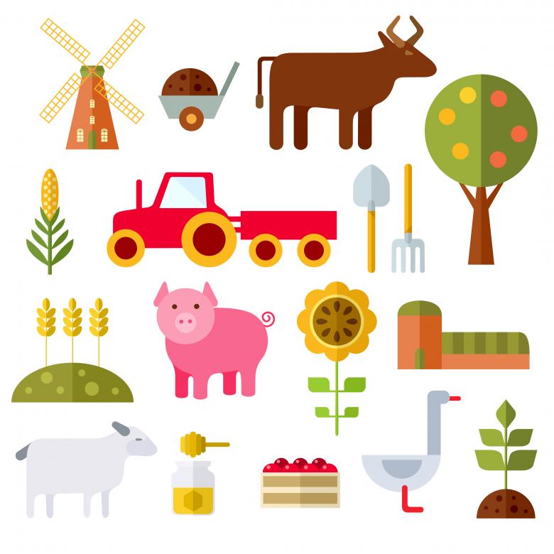Free stock image of Farm Flat Icons created by Christa Elrod