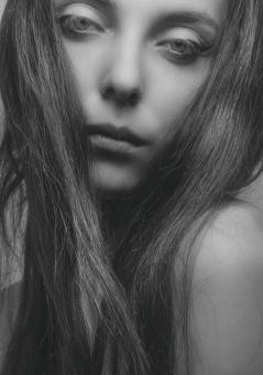 Free Stock Photo of Monochrome Female Portrait