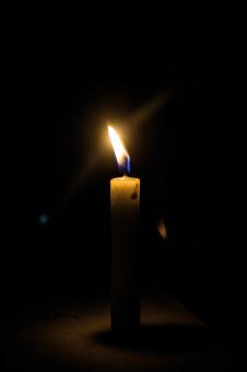Candle flame in the night