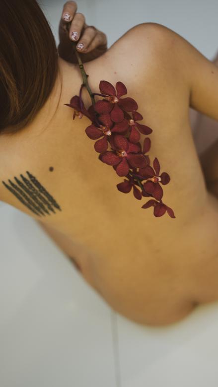 Free stock image of Girl holding a flower over backside created by Atul Saini
